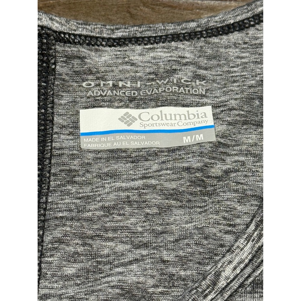Columbia Omni-Wick Top Medium Grey Heather Performance Short Sleeve Preloved - Picture 4 of 6